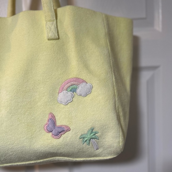 Stoney Clover Lane yellow terry tote bag - Picture 2 of 4